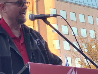 GVP Dave Chartrand speaking at the CUP Rally on Nov 2, 2022